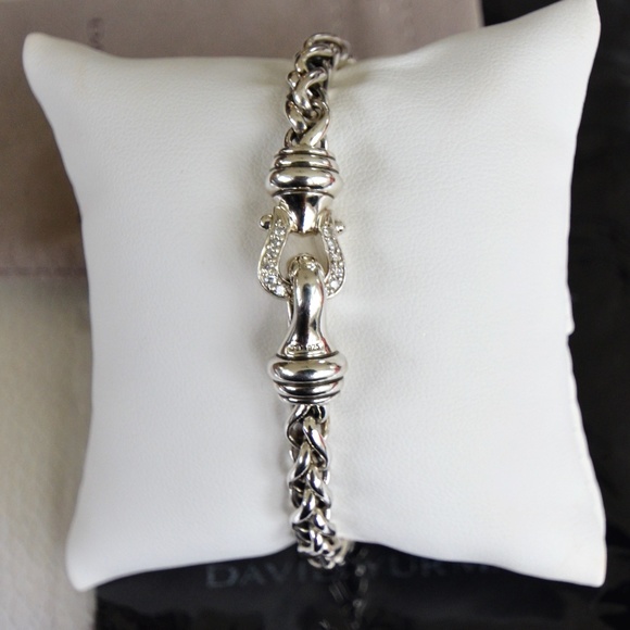 SOLD David Yurman Sterling and Diamonds .32pts - Picture 2 of 8